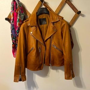 Ombré Brown All Saints Leather moto jacket